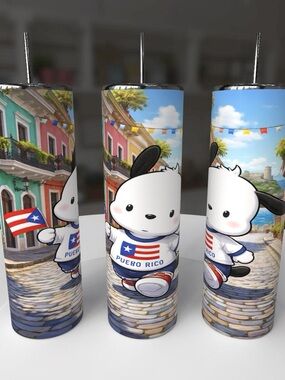 Puerto Rico Flag Pochacco Travel Tumbler